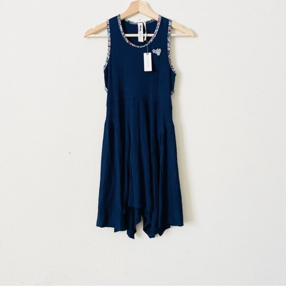 NWT Gola for Anthropologie SMALL Sun’s Out navy ribbed sleeveless mini dress - Picture 3 of 7